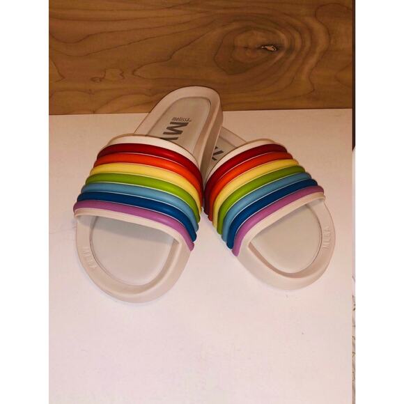 MLSA Melissa Rainbow Stripes Beach Slides NEW! US 8, EUR 39 - Picture 3 of 9
